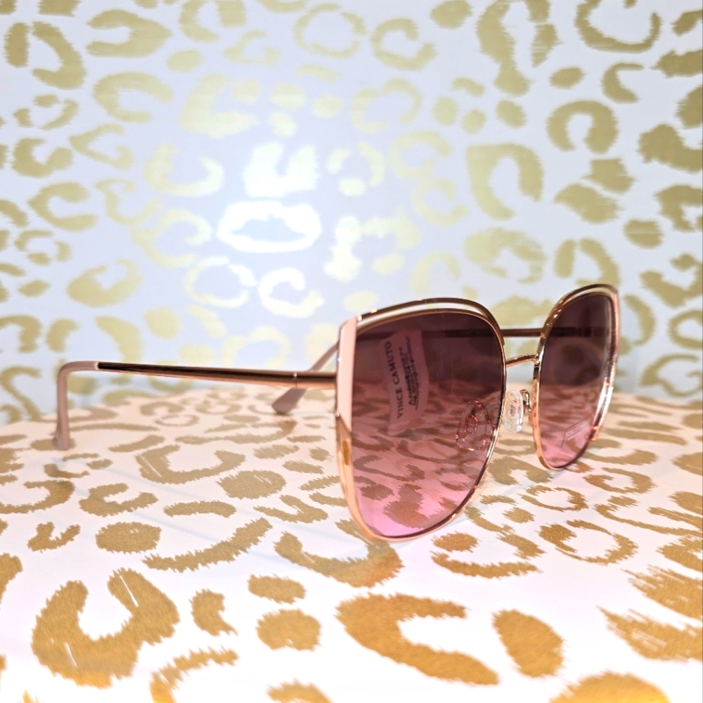 Vince Camuto Rose Gold and Blush Pink Gradient Lens Sunglasses - Picture 4 of 12